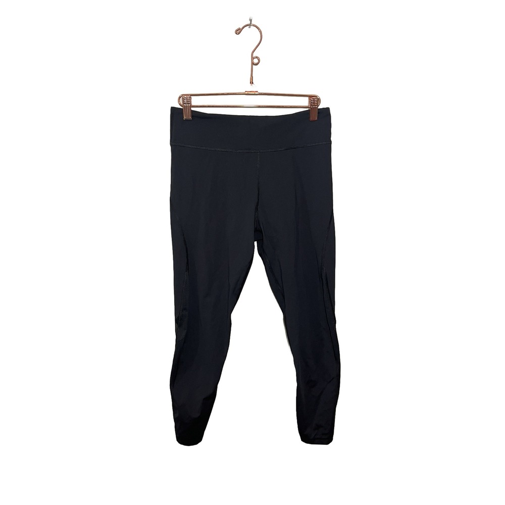 Alala High Rise Leggings Yoga Women's Medium Stretch Pants Mesh Inset Black Gold